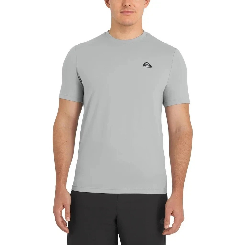 Quiksilver Mens Active Tee Gray Short Sleeve Logo Performance Shirt 2XL NEW